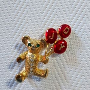 Avante Teddy Bear Joy Balloons Brooch